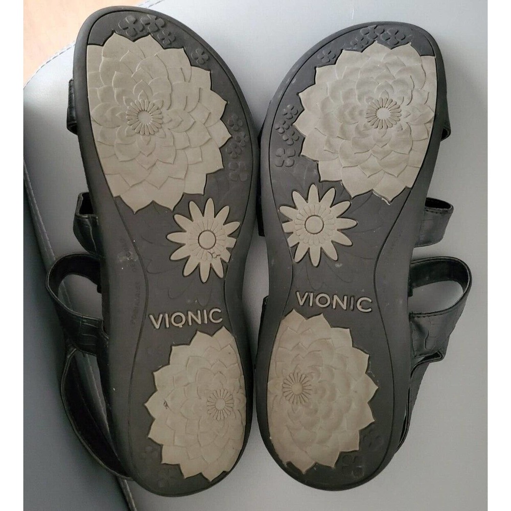 Vionic Black Triple Strap Fully Adjustable Sandal… - image 2